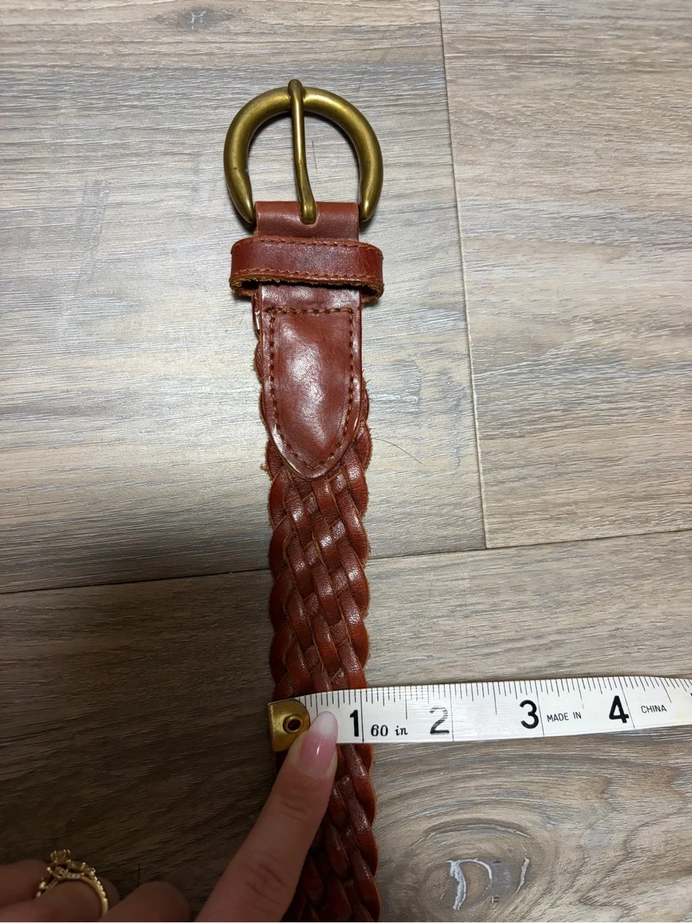Vintage Dockers K3000W Brown Braided Leather Belt Medium